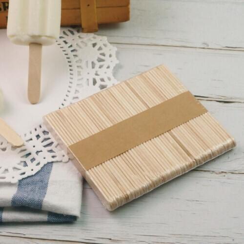 50 Pcs/Set Popsicle Sticks Natural Wooden Pop Popsicle Sticks Wood Craft Ice Cream Sticks Popsicl Accessorios Kitchen Tools