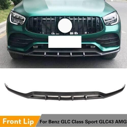 Carbon Fiber Front Lip for Mercedes-Benz GLC Class C253 Sport GLC43 AMG 2020 - 2021 Front Bumper Lip Spoiler Splitters Guards