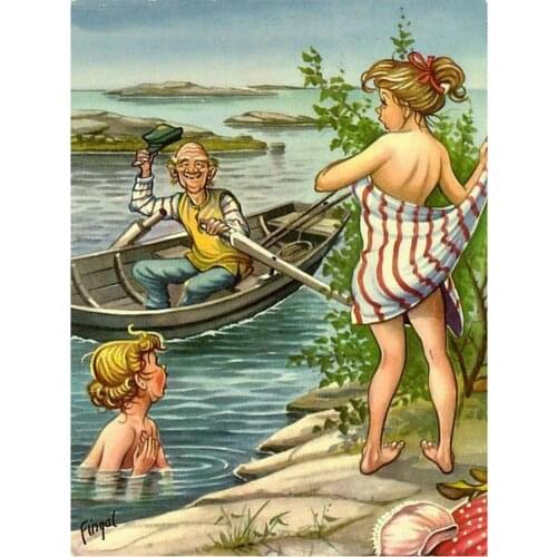 Diy 5D Diamond Embroidery cross stitch Diamond painting Riverside woman Diamond picture full square rhinestones paste Crafts