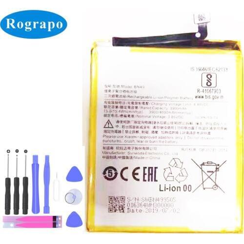 4000mAh Full New BN49 Replacement Battery For Xiaomi Mi 6X Batterie Cell Mobile Phone Batteries