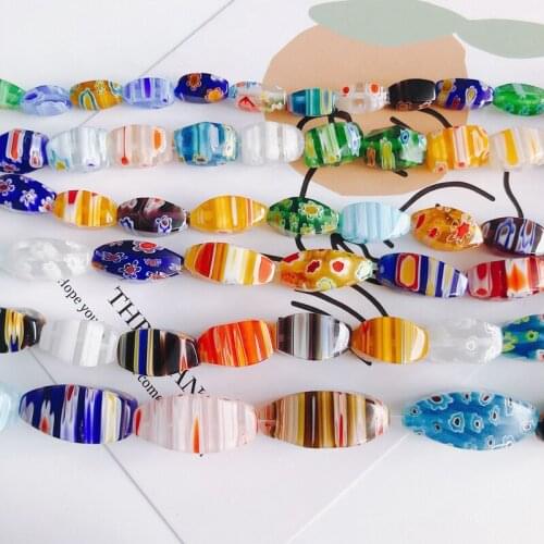 Mixed Color Plum Blossom Thousand Flowers Glass Beads Long Faceted Necklace Bracelet Material Accessories