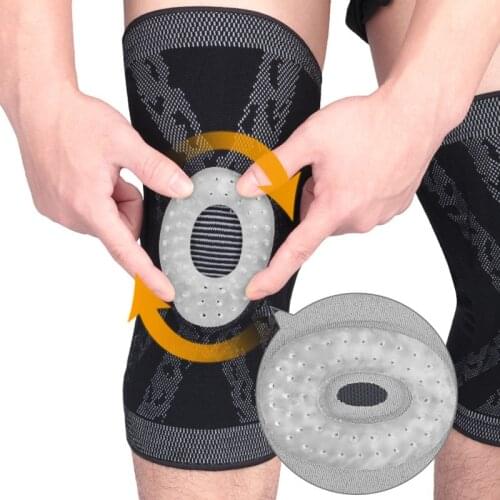 1 pcs Sports knee pads support compression silicone anti-collision patella support outdoor basketball running kneeling braces