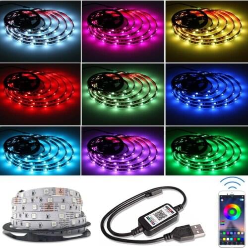 LED Light Strips USB Bluetooth-compatible Controller RGB 5050 Decoration BackLight Lamp Night Light Luminous Lighting Controller