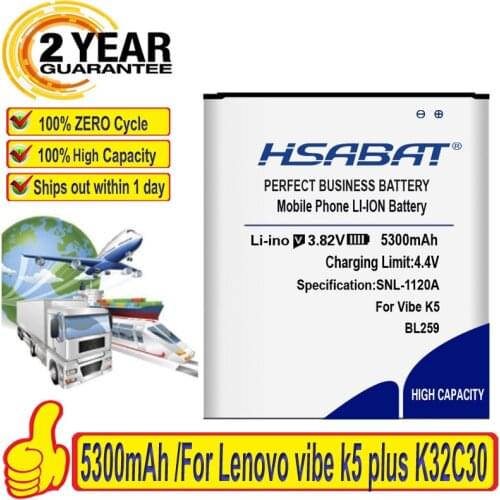 Top Brand 4650mAh BL259 Battery For Lenovo vibe k5 plus Lemon 3 3S Vibe K5 A6020a40 A6020 A40 A 6020a40 K32C30 K32C36