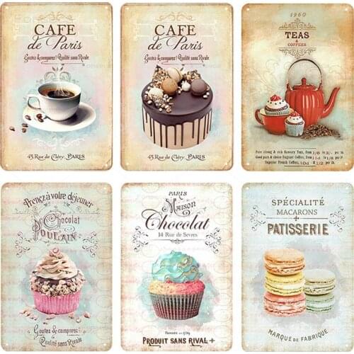 Vintage Coffee Dessert Metal Signs Modern Minimalist Home Kitchen Wall Art Tin Plaques Resturant Cafe Decoration 20X30Cm