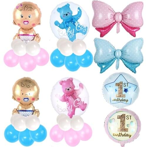 Baby Shower Boy Girl Balloons Pink/Blue Babyshower Foil Balloons Its a boy girl Event Party Gifts 1st Birthday Balloons globos