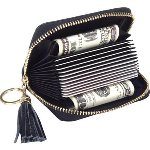 Women Small Wallet Coin Purse Clutch Change receipt organizer Credit Card Holder with Tassel Key Chain