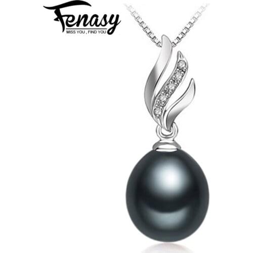 FENASY Bohemian Necklace Pearl Jewelry necklaces & pendants flower Jewelry necklace women 925 silver necklace for women