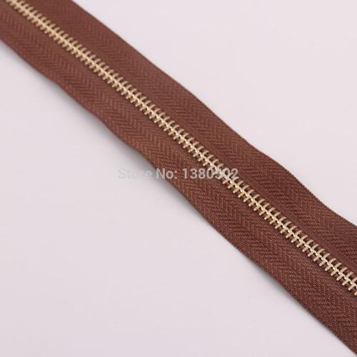 1 yard 5# brown Color 32mm Zipper Metal Teeth Zippers Sewing Accessories Jeans Casual Pants