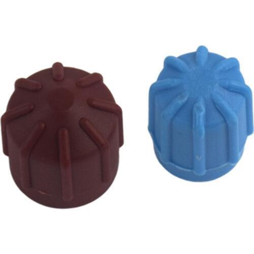 2 Packs AC Charging Port R134a Side Air Conditioner Cap 20mm Blue & Brown