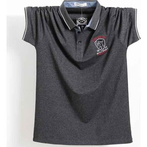 2021 Summer Men Polo Shirt Mens Business Casual Plus Size 5xl 6xl Short Sleeve Polo Shirt Cotton Badge Work Camisa Masculina