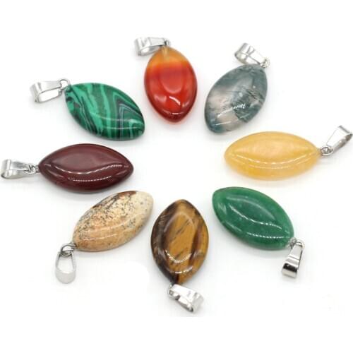 2Pcs Natural Stone Pendants Marquise Shape Opal Pendant For Women Jewelry Making DIY Earring Necklace 13x28mm