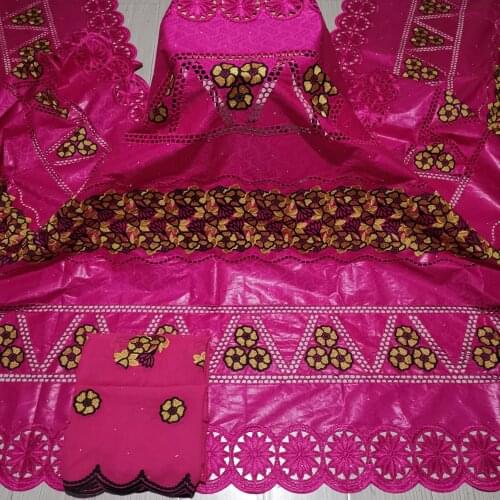 African bazin riche fabric with brode 2021 Latest fashion embroidery bazin lace fabric with net lace african lace fabric 7yards