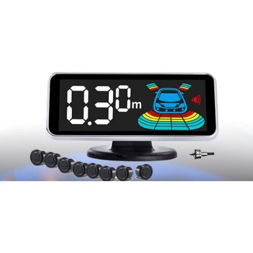 Automobile LED Monitor Electromagnetic Parking Sensor 8 auto Parktronic Voice Buzzer alarm Reversing Radar Car Detector