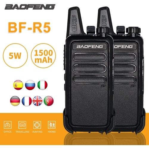 Baofeng Mini Walkie-Talkie BF-R5 USB Fast Charge FM Transceiver UHF 400-470MHz Portable CB Ham Radio Handheld Two Way Radio