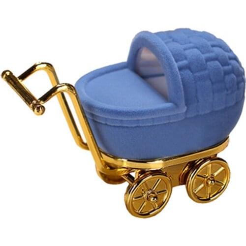 Cute Baby Carriage Velvet Jewelry Box Wedding Ring Box Gift Box Earring Box Necklace Bracelet Display Box