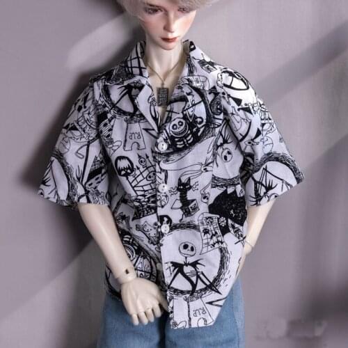 BJD Fashion Short Sleeve Shirt 2 Color Choose Top Clothing for Male 1/4 1/3 SD17 SD13 ,Shirt for 1/4 Msd,SD17 1/4 bjd clothes