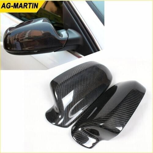 Real carbon fiber add-on type side door mirrors cover caps car rearview mirror cover wide wing mirrors for Audi A3 A4 A5