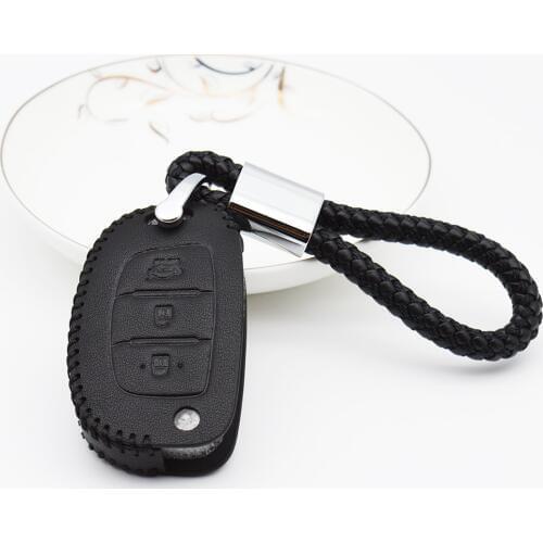 Real Leather Car Key Cover Case For Hyundai Solaris Creta I10 I20 I30 I40 IX25 IX35 Getz Elantra 2017 Key Ring Shell Accessories