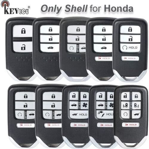 KEYECU for Honda Civic C-RV Accord Replacement 2 /3 / 3+1/ 4 Button Smart Remote Car Key Shell Case Fob with Insert Blade