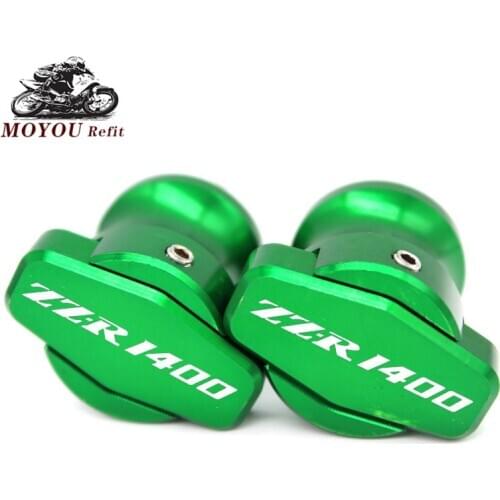 For KAWASAKI ZZR1400 ZZR 1400 ZX1400 2006-2014 2013 2012 Motorcycle CNC Frame Stands M10 Screws Sliders Swingarm Spools Slider