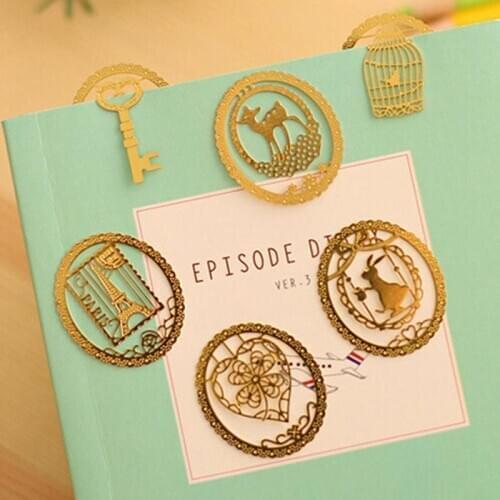 Cartoon Animals Lace Bookmark Cute Stationery Gifts Metal Bookmarks For Book Holder School Supplies Papelaria