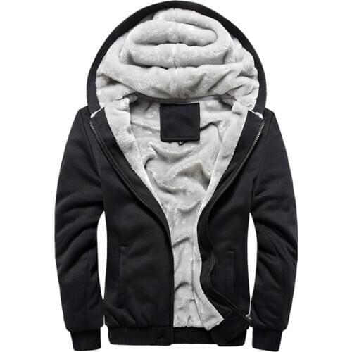 Autumn Man Jacket Plus Szie 5XL Hooded Plush Coat Zipper Warm Long Sleeves Winter Male Streetwear Jacket