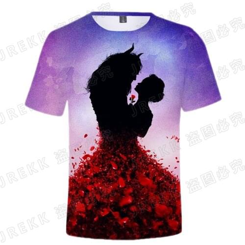 Summer Beauty and the Beast 3D T shirt Men Women Children Casual Streetwear Boy Girl Kids Printed T-shirt Cool Tops Tee