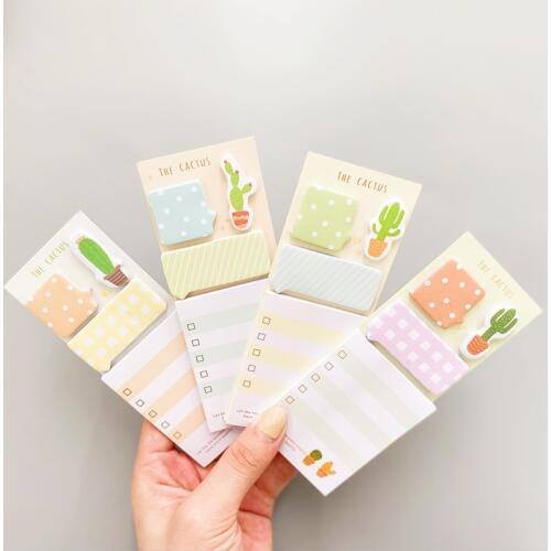Kawaii Cactus Sticky Memo Pads Cute Sticky Notes Stationery Stickers Scrapbooking Papeleria Stickers planner Memo pads Planner