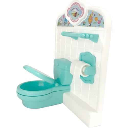 NK 1 Set Kelly Mini Furniture Bathroom Modeling Toilet Doll House Miniature Mini Pretend Toys For Barbie Doll Accessories DZ