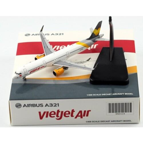 1:400 Scale Vietjet Airways A321 Airlines Model with Base Alloy Aircraft For Collectible Souvenir Show Gift toys