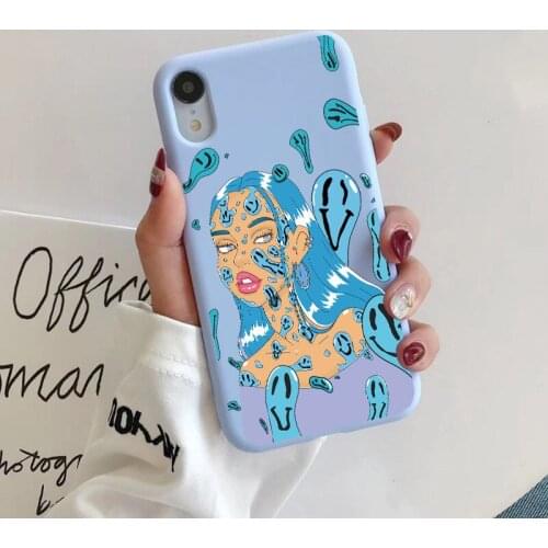 Fashion Girl Distorted Face Art Phone Case For iPhone 12 Pro MAX 6 6s 7 8 Plus XR X XS 11 Pro Max Mini SE 2020 Soft Silicone TPU