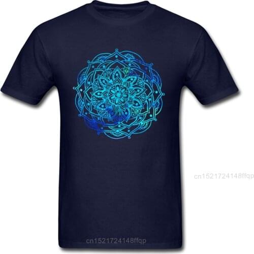 Tie dye mandala Design Tops T Shirt Short Sleeve for Male Pure Cotton Father Day O Neck T-Shirt Casual Clothing Shirt Newest