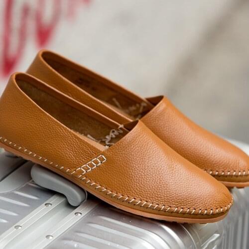 Men Genuine Leather Leather Shoes 2021 Summer New Handmade Luxury Brand Mens Driving Business Moccasin Plus Size 46 47 Loafers