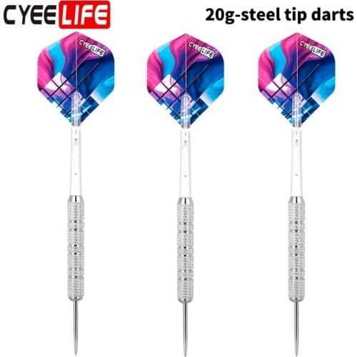 CyeeLife 3pcs Professional Steel Tip Darts Set 3Kind Nice Pattern Tips Points Needle Darts