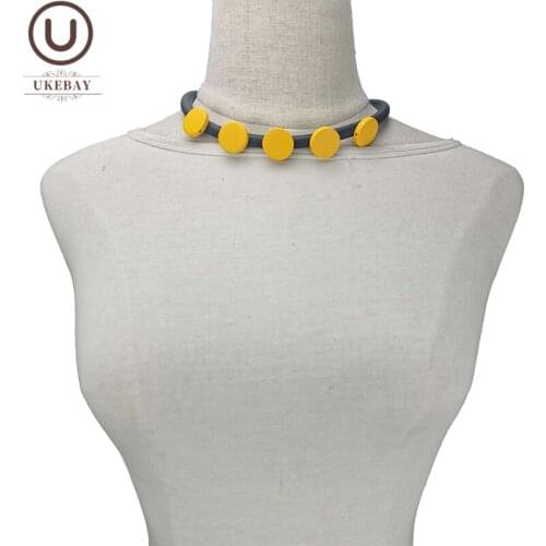 UKEBAY New Wood Choker Necklace For Women Vintage Rubber Jewelry Handmade Simple Necklaces Love Jewellery Wedding Party Chain