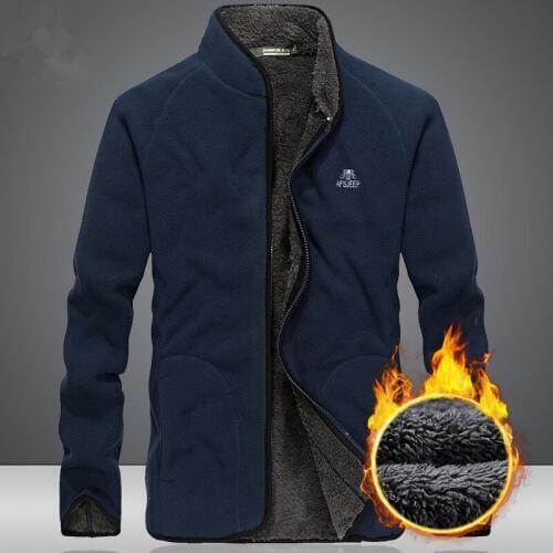 Autumn Winter Outdoor Riding Hiking Climbing Sports Warm Windproof Breathable Coat Mens Cardigan Thicken Thermal Fleece Jacket