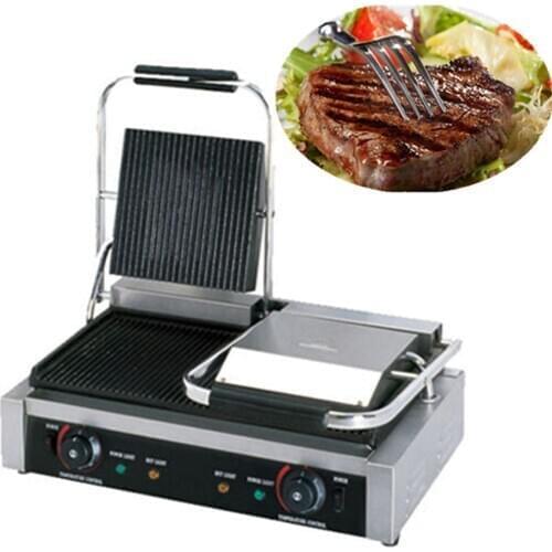Professional 220V Electric Non-stick Sandwich Press Steak Grill Panini Grill Press Maker Machine