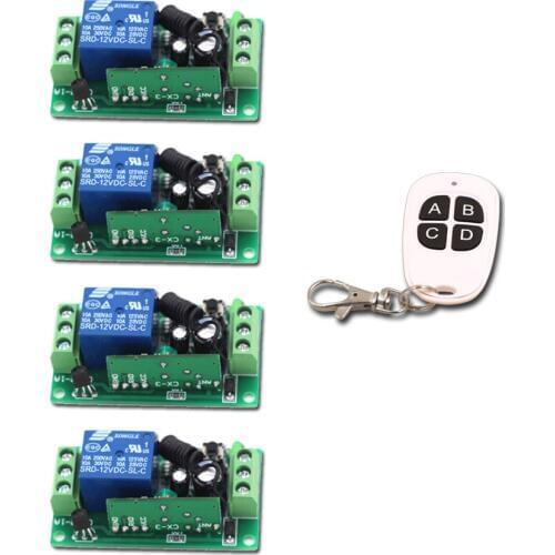 RF Wireless Remote Control Switch System 9V 12V 24V 1CH 1 CH 10A Relay Remote Receiver Switch