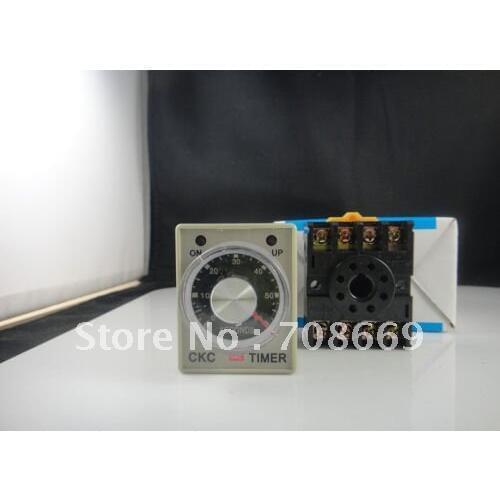 AC 220V Delay Timer Time Relay 0~30 second AH3-3 & Base