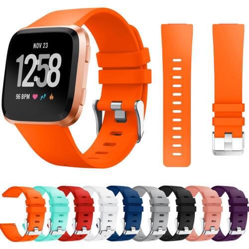 Watch Band For Fitbit Versa Soft Silicone Sport Strap Classic Metal Buckle Bracelet For Fitbit Versa Lite Smart Watch Strap