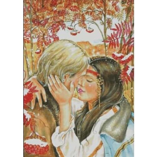 Frosty Kiss Sewing kit Top Quality Embroidery Needlework 14CT Unprinted Art Cross Stitch Kits DIY Handmade Decor