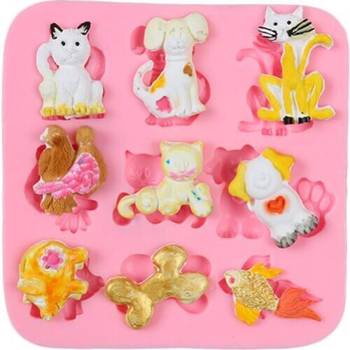 Cartoon Animal Shape Fondant Cake Silicone Mold Cake Decoration Baking Dish Toy For Children Jelly Mold Baking Decoration Tools