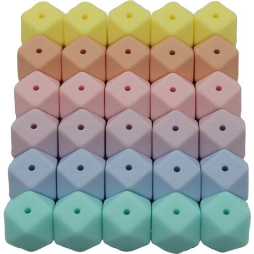 Cute-idea 14/17mm 100PCs/lot Silicone Beads Teether Pacifier Chain Accessories Handmade Baby Product Toy Teething BPA Free