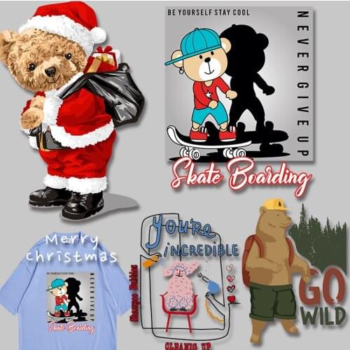 Cute baby DIY Appliques Stickers on Clothes Ironing stickers Patches for clothing Heat Transfer PVC Patch