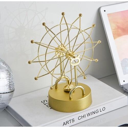 Nordic Home Decor Ferris Wheel Figurine Ornaments Iron Perpetual Motion Machine Accessories Living Room Pendulum Decor Crafts