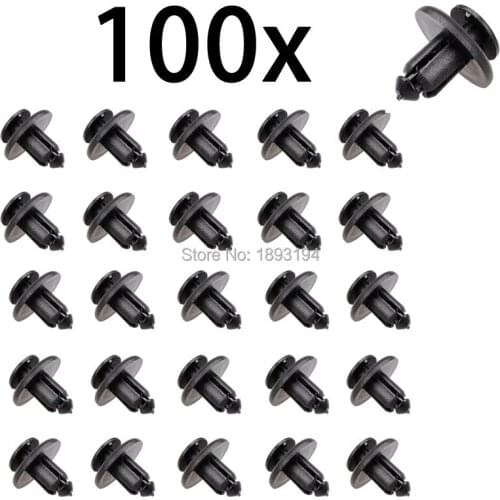 100 Pcs Plastic accessories Rivet Automotive Fasteners Car door & Bumper cover fender Bumper 8mm Clip for Mazda