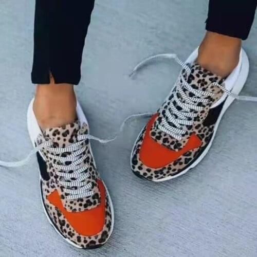 Ladies Platform Sneakers Leopard Print Flat Shoe Fashion Breath Casual Sports Shoe Running Shoe Spring Autumn Outdoor Women Shoe