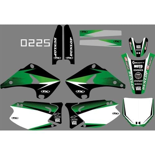 0225 motorcycle Team Graphic & Backgrounds Decal Stiker Kits for Kawasaki KX125-250 2003-2012