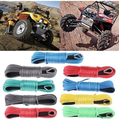 1/4'' x 50' 7700LBs Synthetic Winch Line Cable Rope with Sheath ATV UTV